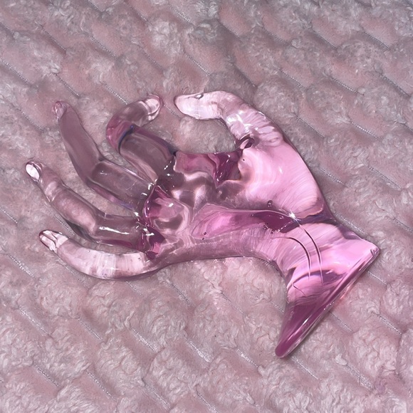 Pink Hand Ring Holder Retro Maximalism Decor Hippie Eclectic Girly Stand Jewelry - Picture 2 of 3